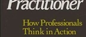 Book cover titled 'The Reflective Practitioner: How Professionals Think in Action' by Donald A. Schön.