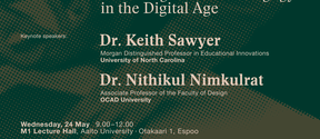 Seminar poster: Materiality, Maker Practices and Design Studio Pedagogy in the Digital Age. Keynote speakers: Dr. Keith Sawyer, Dr. Nithikul Nimkulrat.