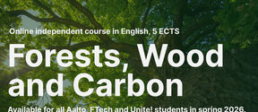 Online course 'Forests, wood and carbon' is available for Unite! students in Spring 2026.