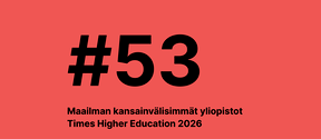 #53 Maailman kansainvälisimmät yliopistot, Times Higher Education 2026