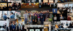 Collage of workshops, group photos and presentations from the first year of the Aalto Inventors programme.