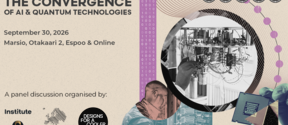 Event poster for “The Convergence of AI &amp; Quantum Technologies” on 30 Sept 2026 in Espoo and online