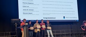 Winners on stage for the EAA best student paper award