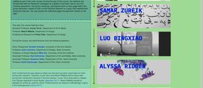 RAD2025 course poster with green background, text blocks and student names beside varied project images