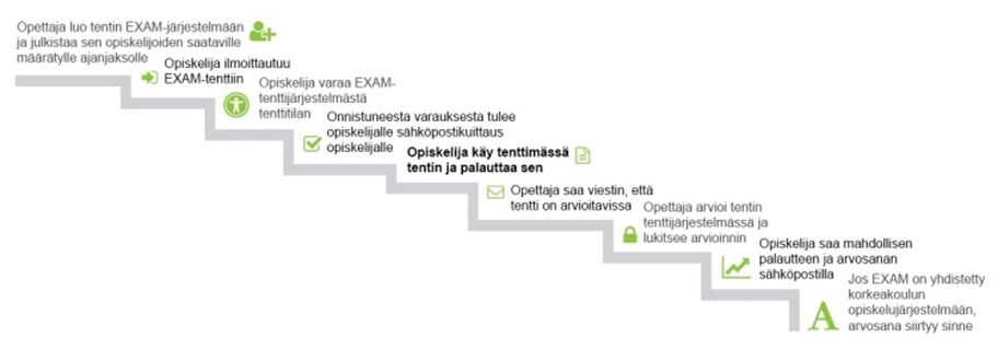Exam kulkukaavio