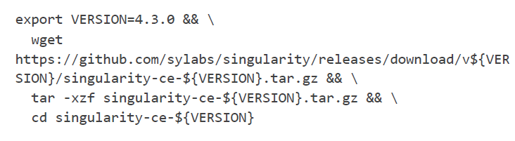 A snippet of shell script to download and extract Singularity