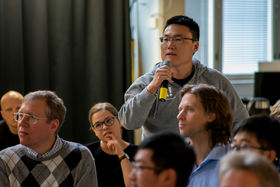 Audience asking a question.