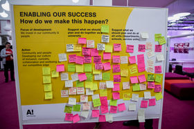 Kehitysideoita ihmisistä ja yhteisöstä, kuva tammikuun yhteisötilaisuudesta, Mikko Raskinen