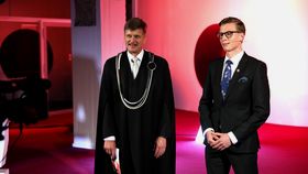 President Ilkka Niemelä and AYY chair Olli Kesseli at the Aalto Day One opening ceremony on 1 September 2020