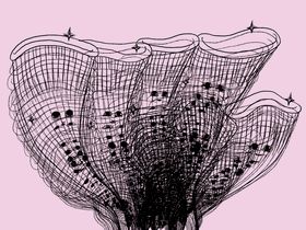 a work in progress of an animation of fungi growing