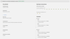 Opiskeluoikeuden näkymä