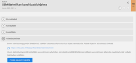 Pyydä valmistumista nappi