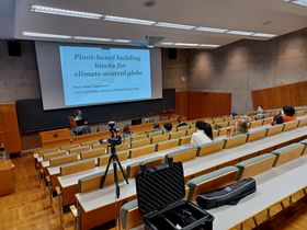 Public lecture by Jaana Vapaavuori (Aalto team). Photo by Aalto University, Giulnara Launonen