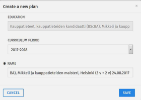 Creating a new study plan