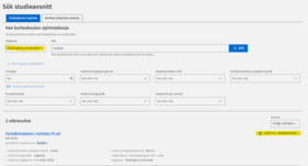 Byt universitet och knappen ”Lägg till i minneslistan”