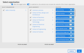 Limiting the search options