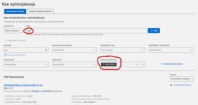 Kuvassa haettu hakusanalla "elec" opetusta, joka järjestetään periodissa II.