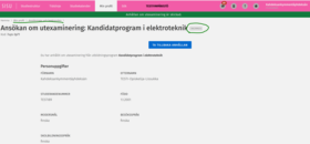 Inlämnad ansökan om utexaminering