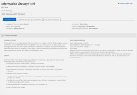 A course information sheet