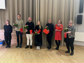 The Little Finlandia team: Havu Järvelä, Jaakko Torvinen, Elli Wendelin, Pekka Heikkinen, Pirjo Sanaksenaho, as well as Hanna Karkku (right) 