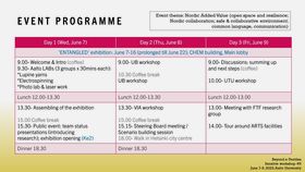 Programme of the fifth iterative workshop of the 'Beyond e-Textiles' project. Image by Aalto University, Giulnara Launonen