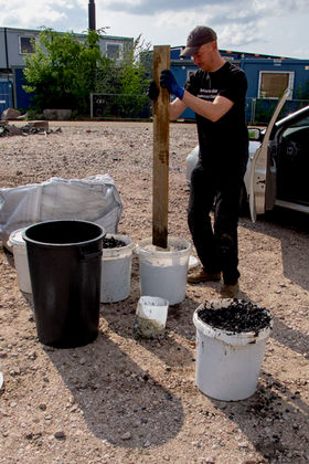 Crushing biochar in Jätkäsaari