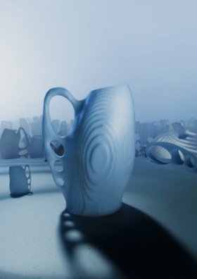 Render of a futuristic looking jug