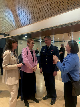 Happy people in Aalto University alumni get-together at the Embassy of Finland