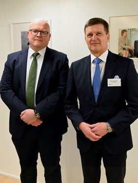 Ilkka Niemelä, Aalto University President and Mikko Hautala, Ambassador of Finland in get-together at the Embassy of Finland