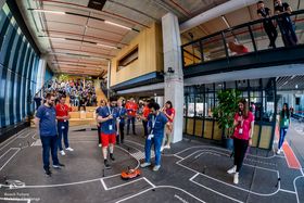 Student showcasing their car 