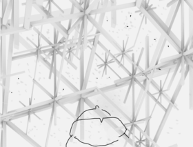 Digital model screenshot showing fractal geometry and snowflake like structures