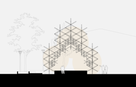 Elevation view of more developed Lumilyhty with fractal geometry