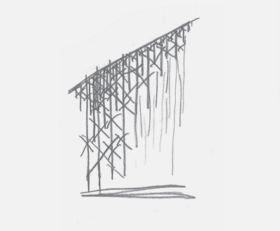 Sketch illustrating the concept of structure densifying towards the top