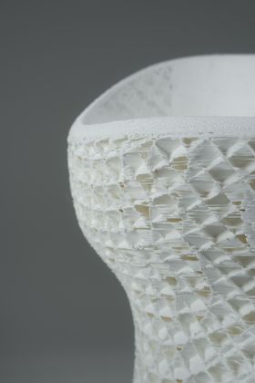 Close up of a 3D printed chair
