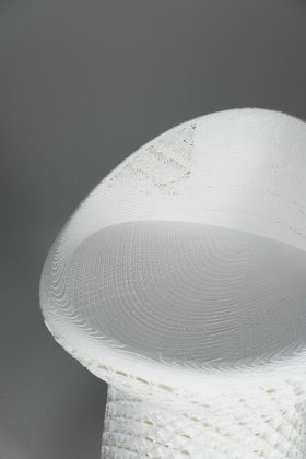 Close up of the 3D printed mushroom chair
