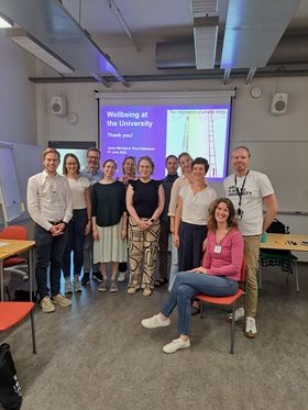 Wellbeing workshop group photo at Erasmus staff week 2024 