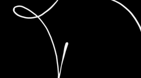 White line on a black background ”bouncing off” from one edge of the video