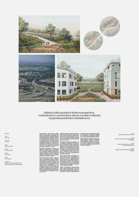 Two buildings with a countryroad between them