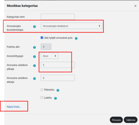 kokonaisarvosana 0-5 pistettä 