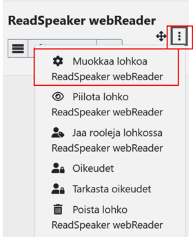 Configure ReadSpeaker