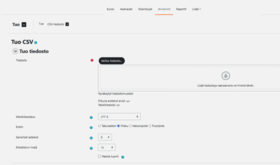csv tuonti