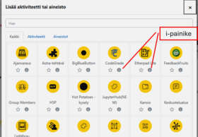 Lisää aktiviteetti listaus