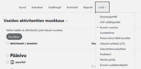 Useiden aktiviteettien suoritus