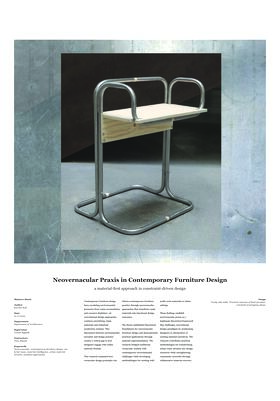 A minimalist side table with a metal frame and wooden top, part of a contemporary furniture design project.