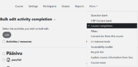 Bulk acitivity settings