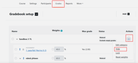 Hiding course grades