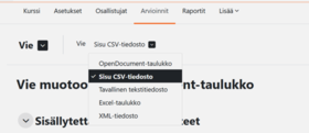Sisu CSV-tiedosto