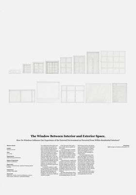 Various window designs are sketched above a text discussing the influence of windows on interior and exterior spaces.