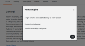Example of auto-linking of a glossary entry in a course section