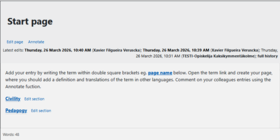OU Wiki start page with instructions example